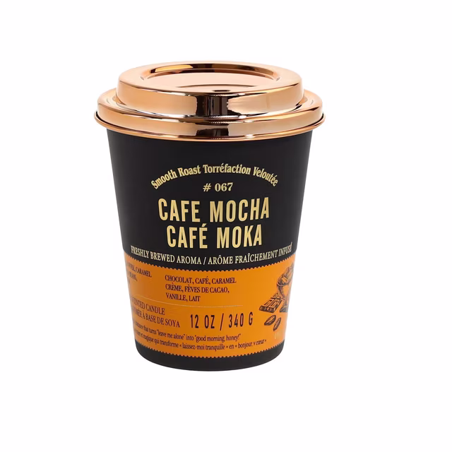 Aroma Light 12oz Cafe Mocha Soy Wax Blended Scented Candle,1 cotton wick - Image 2