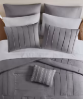Mainstays Texture Bed-in-a-Bag Set, 11 Piece, Queen, Dark Grey