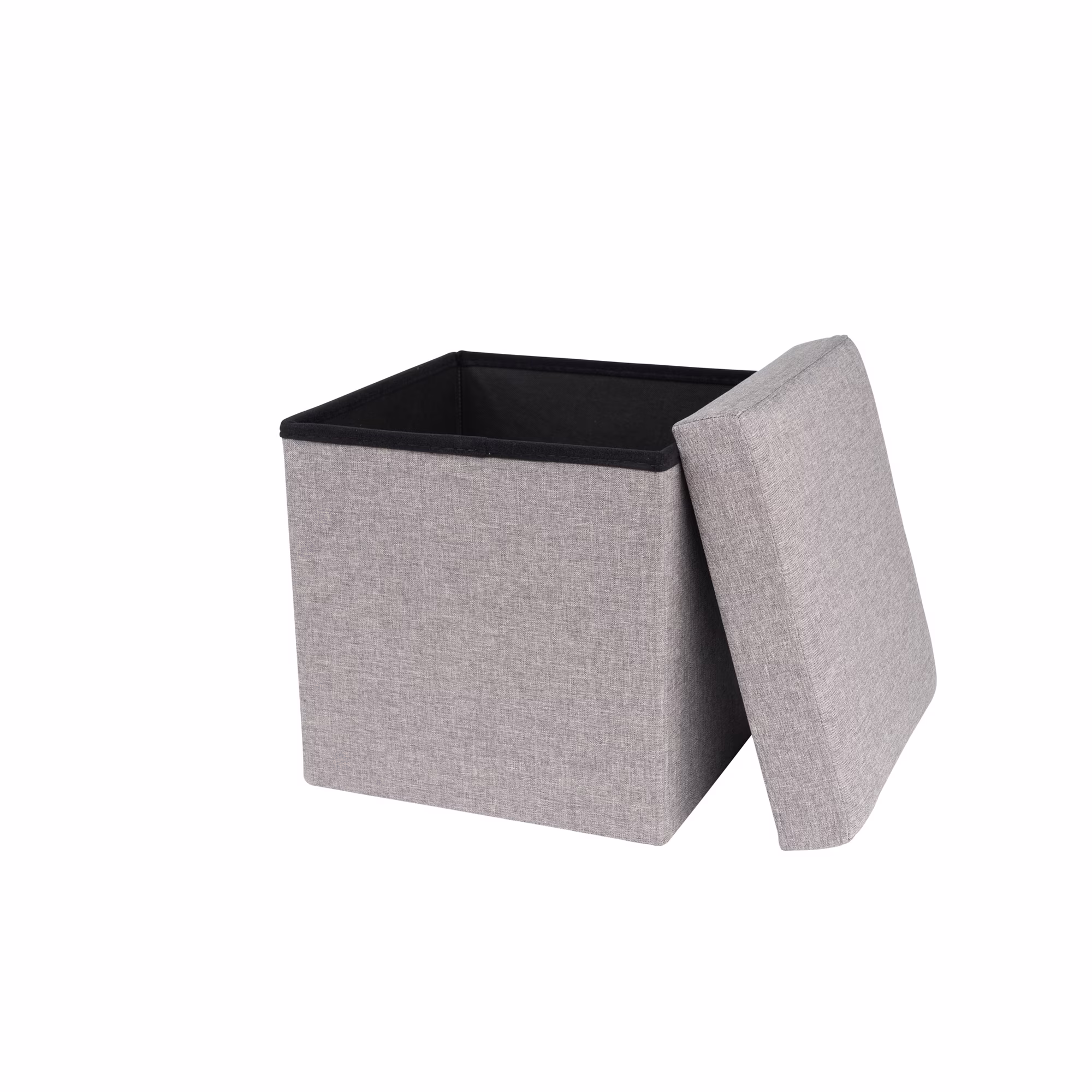 Mainstays Collapsible Storage Ottoman, Grey - Image 6