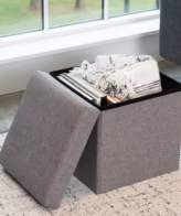 Mainstays Collapsible Storage Ottoman, Grey